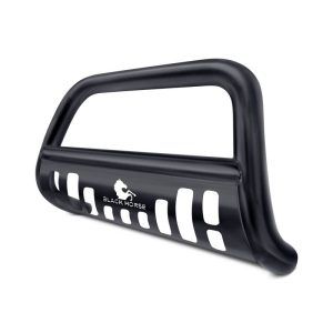 Black Horse Off Road Bull Bar, 2-1/2 Inch Diameter Tube, Powder Coated, Steel, With Skid Plate, Without Light Bar – CBB-TOB4802SP