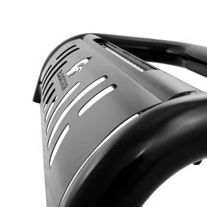 Black Horse Off Road Bull Bar, Beacon, 3 Inch Diameter Tube, Powder Coated, Steel, With Skid Plate, With 20 Inch Light Bar – BE-B8802B