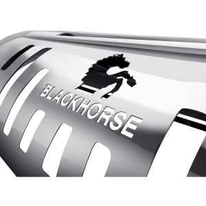 Black Horse Off Road Bull Bar, Beacon, 3 Inch Diameter Tube, Polished, Stainless Steel, With Skid Plate, With 20 Inch Light Bar – BE-NIFRS
