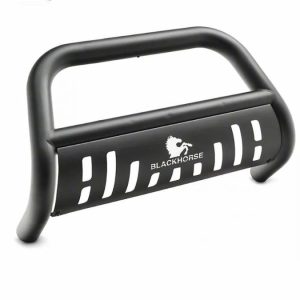 Black Horse Off Road Bull Bar, 2-1/2 Inch Diameter Tube, Powder Coated, Steel, With Skid Plate, Without Light Bar – CBB-FOB2801SP