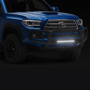 Black Horse Off Road Bull Bar, Beacon Front Runner, Powder Coated, Steel, 3 Inch Diameter Tube, With 20 LED Light Bar, Without Skid Plate – BFRT01