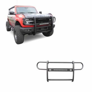 Black Horse Off Road Grille Guard, Beacon, Powder Coated, Steel, Modular, 1-1/2 Inch Diameter, With Brush Guard, Without Skid Plate – BGFB21