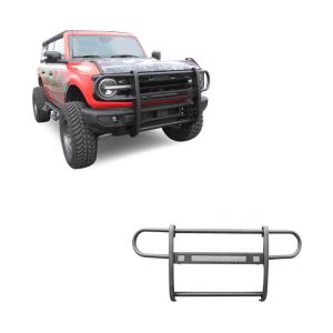Black Horse Off Road Grille Guard, Beacon, Powder Coated, Steel, Modular, 1-1/2 Inch Diameter, With Brush Guard, Without Skid Plate – BGFB21NL