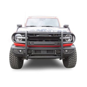 Black Horse Off Road Grille Guard, Beacon, Powder Coated, Steel, Modular, 1-1/2 Inch Diameter, With Brush Guard, Without Skid Plate – BGFB21NL