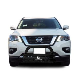 Black Horse Off Road Bull Bar, 2-1/2 Inch Diameter Tube, Powder Coated, Steel, With Skid Plate, Without Light Bar – CBB-NIA1802SP