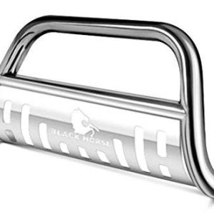 Black Horse Off Road Bull Bar, 2-1/2 Inch Diameter Tube, Polished, Stainless Steel, With Skid Plate, Without Light Bar – CBS-FOB502SP