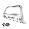 Black Horse Off Road Bull Bar, 2-1/2 Inch Diameter Tube, Polished, Stainless Steel, With Skid Plate – CBS-GMC3105SP-PLFB