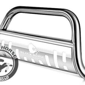 Black Horse Off Road Bull Bar, 2-1/2 Inch Diameter Tube, Polished, Stainless Steel, With Skid Plate, Without Light Bar – CBS-TOB4802SP