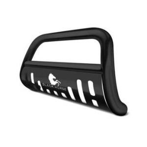Black Horse Off Road Bull Bar, 2-1/2 Inch Diameter Tube, Powder Coated, Steel, With Skid Plate, Without Light Bar – CBB-B7102SP