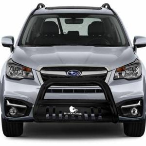 Black Horse Off Road Bull Bar, 2-1/2 Inch Diameter Tube, Powder Coated, Steel, With Skid Plate, Without Light Bar – CBB-SUS0102SP