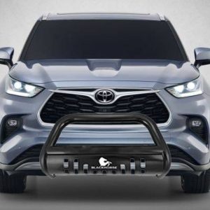 Black Horse Off Road Bull Bar, 2-1/2 Inch Diameter Tube, Powder Coated, Steel, With Skid Plate, Without Light Bar – CBB-TYF5407SP