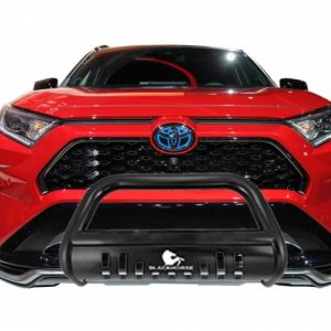 Black Horse Off Road Bull Bar, 2-1/2 Inch Diameter Tube, Powder Coated, Steel, With Skid Plate, Without Light Bar – CBB-TYF5407SP