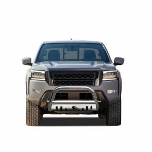 Black Horse Off Road Bull Bar, 2-1/2 Inch Diameter Tube, Polished, Stainless Steel, With Skid Plate, Without Light Bar – CBS-C6502SP