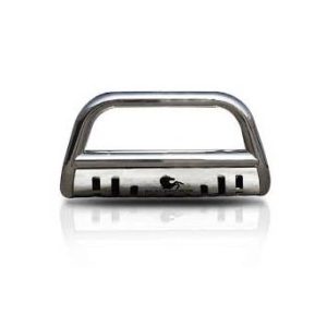 Black Horse Off Road Bull Bar, 2-1/2 Inch Diameter Tube, Polished, Stainless Steel, With Skid Plate, Without Light Bar – CBS-C6502SP