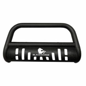 Black Horse Off Road Bull Bar, 2-1/2 Inch Diameter Tube, Textured Powder Coated, Steel, With Skid Plate, Without Light Bar – CBT-S0202SP