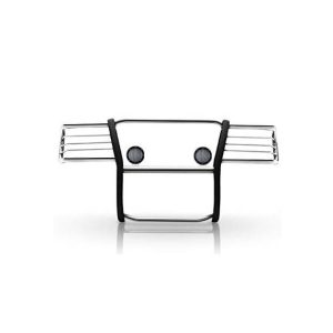 Black Horse Off Road Grille Guard, 3-Piece Modular, Polished, Stainless Steel, 1-1/2 Inch Diameter, With Brush Guard – 17DG109MSS-PLFB