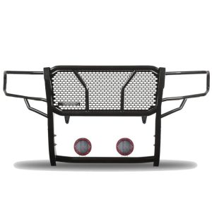 Black Horse Off Road Grille Guard, Rugged Series, 3-Piece Modular, Semi-Gloss Powder Coat, Steel, 2-1/4 Inch Bar Diameter – RU-DORA19-B-PLFR