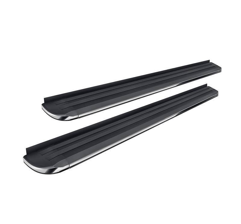 Black Horse Off Road Running Board, Exceed, 5-1/2 Inch Width, Black with Chrome Trim, Aluminum, Unlighted, With Mounting Hardware – EX-F576
