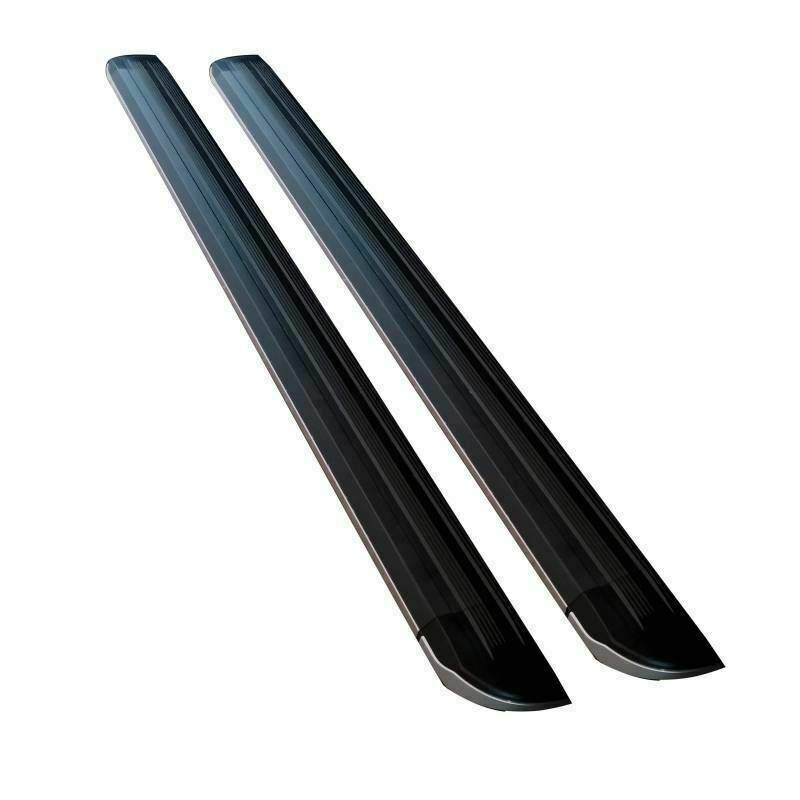 Black Horse Off Road Running Board, Exceed, 5-1/2 Inch Width, Black with Chrome Trim, Aluminum, Unlighted, With Mounting Hardware – EX-G770