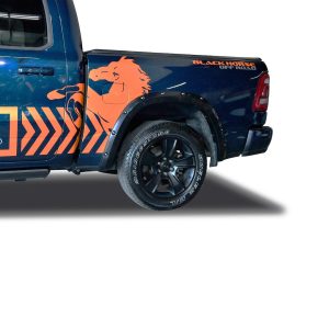 Black Horse Off Road Fender Flare, Bolt-Head Style, Smooth, Adds 3 Inch Width/ 6 Inch Height, ABS Plastic, Paintable, Set of 4 – FF-DORA-19-SM