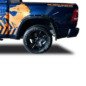 Black Horse Off Road Fender Flare, Bolt-Head Style, Smooth, Adds 3 Inch Width/ 6 Inch Height, ABS Plastic, Paintable, Set of 4 – FF-DORA-19-SM