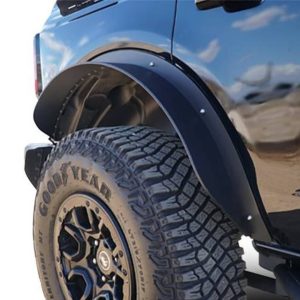 Black Horse Off Road Fender Flare, Sheet Metal Look, Bolt-On, Texture Powder Coat, Steel, Set of 2 – FF-FBR22