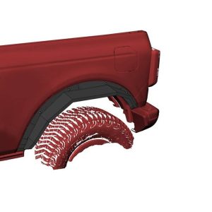Black Horse Off Road Fender Flare, Sheet Metal Plate Look, Bolt-On, Texture Powder Coat, Steel, Set of 2 – FF-FBR22HD