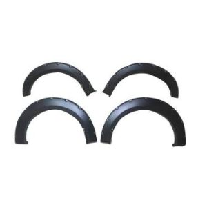 Black Horse Off Road Fender Flare, Riveted Look, Bolt-On/ May Need Drilling, Paintable, Low Gloss, Thermoplastic Polyolefin, Set of 4 – FF-FOF18SM