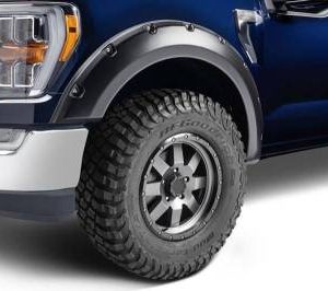 Black Horse Off Road Fender Flare, Riveted Look, Bolt-On/ May Need Drilling, Paintable, Low Gloss, Thermoplastic Polyolefin, Set of 4 – FF-FOF18SM