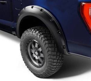 Black Horse Off Road Fender Flare, Riveted Look, Bolt-On/ May Need Drilling, Paintable, Low Gloss, Thermoplastic Polyolefin, Set of 4 – FF-FOF18SM