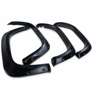 Black Horse Off Road Fender Flare, Pocket Riveted Look, Bolt-On/ May Need Drilling, Paintable, Low Gloss, ABS Plastic, Set of 4 – FF-TT22SM