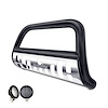 Black Horse Off Road Bull Bar, 2-1/2 Inch Diameter Tube, Polished, Stainless Steel, With Skid Plate – CBBS-FOB3001SP-PLFB