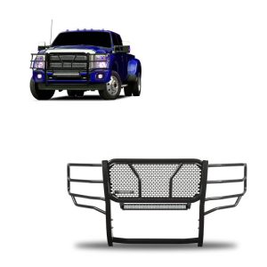 Black Horse Off Road Grille Guard, Rugged Series, 3-Piece Modular, Powder Coated, Steel, 2-1/4 Inch Diameter – RU-FOF211-B-KIT