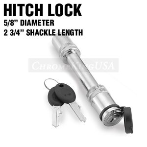 Black Horse Off Road Trailer Hitch Pin, Barbell, 5/8 Inch Diameter, For Use with 2 Inch Reciever, Silver, With Keyed Lock, Single – HL-100