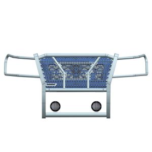 Black Horse Off Road Grille Guard, Rugged Series, 3-Piece Modular, Semi-Gloss Powder Coat, Steel, 2-1/4 Inch Bar Diameter – RU-NIFR22-B-PLFB