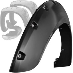 Black Horse Off Road Fender Flare, Bolt-Head Style, Smooth, Adds 3 Inch Width/ 6 Inch Height, ABS Plastic, Paintable, Set of 4 – FF-NITI01-SM-PKT