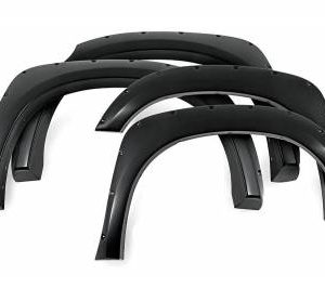 Black Horse Off Road Fender Flare, Bolt-Head Style, Smooth, Adds 3 Inch Width/ 6 Inch Height, ABS Plastic, Paintable, Set of 4 – FF-NITI01-SM-PKT