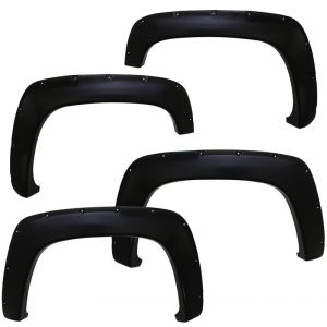 Black Horse Off Road Fender Flare, Bolt-Head Style, Smooth, Adds 3 Inch Width/ 6 Inch Height, ABS Plastic, Paintable, Set of 4 – FF-NITI01-SM-PKT