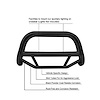 Black Horse Off Road Bull Bar, Max, 2-1/2 Inch Diameter Tube, Powder Coated, Steel, Without Skid Plate, Without Light Bar – MBB-SUS0102