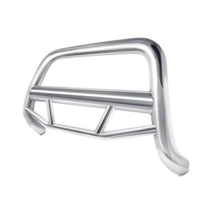 Black Horse Off Road Bull Bar, Max, 2-1/2 Inch Diameter Tube, Polished, Stainless Steel, Without Skid Plate, Without Light Bar – MBS-NIA1802