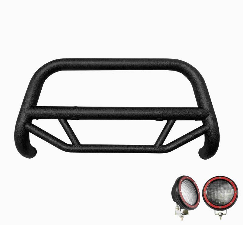 Black Horse Off Road Bull Bar, Max T, 2-1/2 Inch Diameter Tube, Powder Coated, Textured Black, Steel, Without Skid Plate – MBT-MG303-PLFR