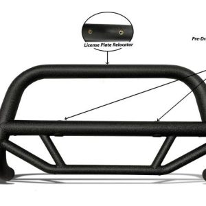 Black Horse Off Road Bull Bar, Max T, 2-1/2 Inch Diameter Tube, Powder Coated, Textured Black, Steel, Without Skid Plate, Without Lights – MBT-MN505