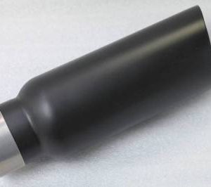Black Horse Off Road Exhaust Tail Pipe Tip, 2-3/4 Inch Inlet Diameter, 12 Inch Overall Length, 4 Inch Round Rolled Edge Outlet Diameter – MT-RR03BK