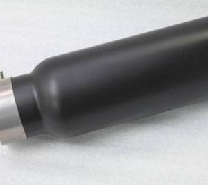 Black Horse Off Road Exhaust Tail Pipe Tip, 2-3/4 Inch Inlet Diameter, 12 Inch Overall Length, 4 Inch Round Rolled Edge Outlet Diameter – MT-RR03BK