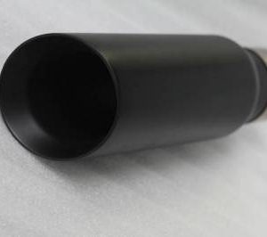 Black Horse Off Road Exhaust Tail Pipe Tip, 2-3/4 Inch Inlet Diameter, 12 Inch Overall Length, 4 Inch Round Rolled Edge Outlet Diameter – MT-RR03BK