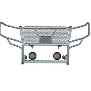 Black Horse Off Road Grille Guard, Rugged Series, 3-Piece Modular, Semi-Gloss Powder Coat, Steel, 2-1/4 Inch Bar Diameter – RU-FOEX18-B-PLFB
