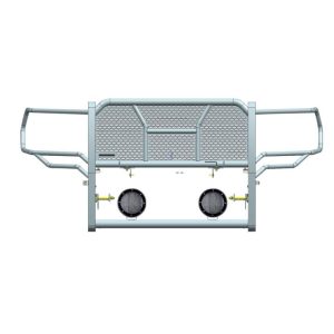 Black Horse Off Road Grille Guard, Rugged Series, 3-Piece Modular, Semi-Gloss Powder Coat, Steel, 2-1/4 Inch Bar Diameter – RU-DORA20-B-PLFB