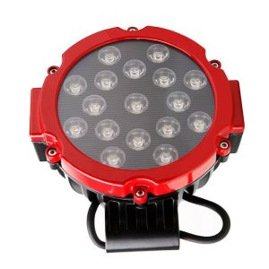 Black Horse Off Road Driving/ Fog Light, LED, 7 Inch Diameter, Flood/ Spot Beam, Clear Lens, Black Housing/ Red Trim Ring, Aluminum – PL2265RKT
