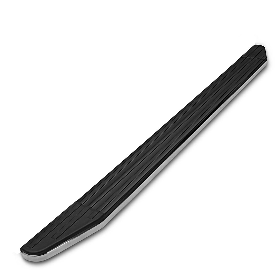 Black Horse Off Road Running Board, Premium, Black Aluminum/ Chrome Stainless Steel Trim, Unlighted, Frame Mount, With Mounting Hardware – PR-F1272