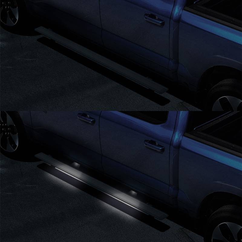 Black Horse Off Road Running Board, Elite Series, 5 Inch Width, 600 Pound Capacity, Power Retractable, Lighted, With Mounting Hardware – PWBR0373